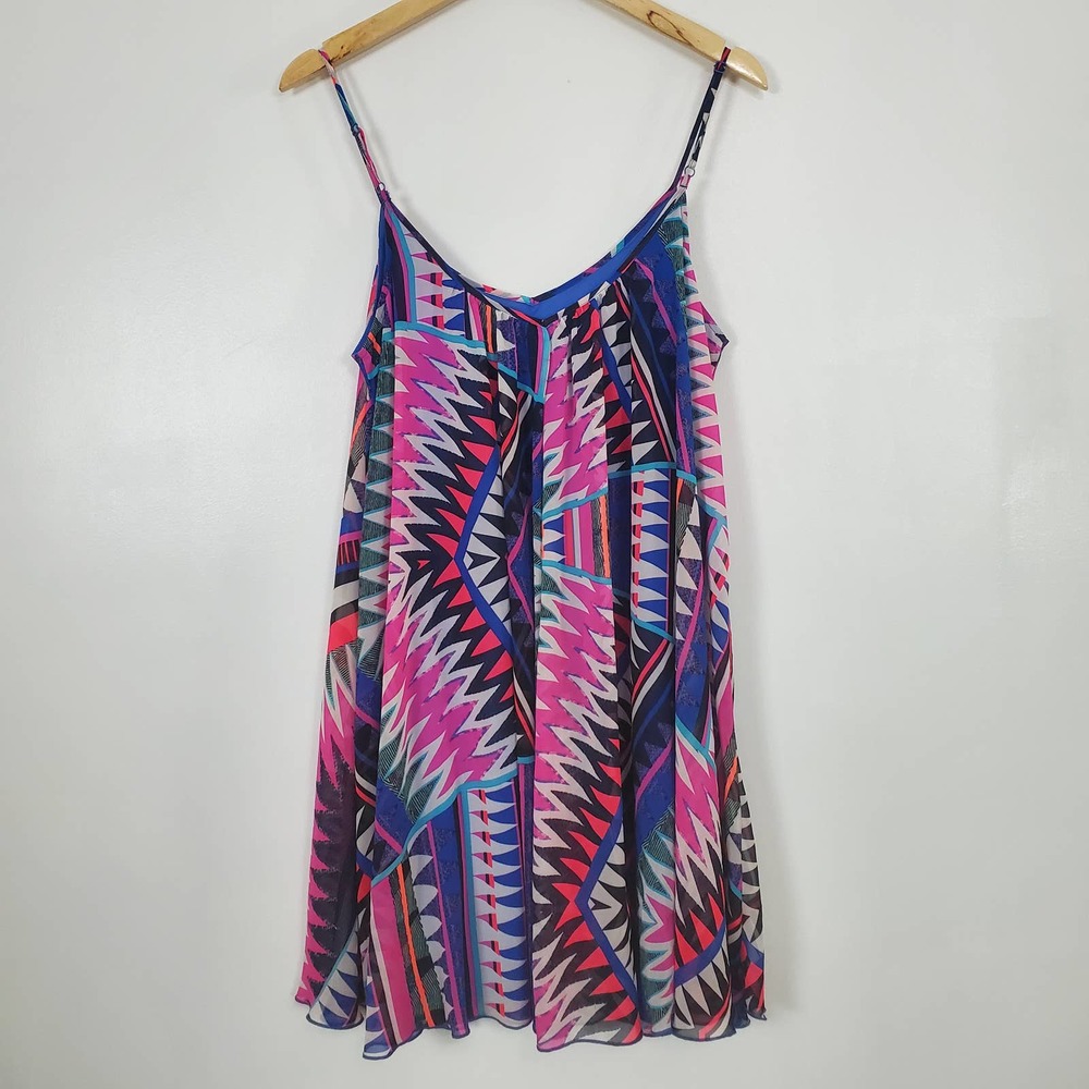 Express colorful mini dress size medium spaghetti strap - Picture 2 of 4